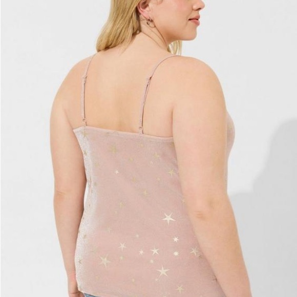 Torrid NOVELTY STAR COWL CAMI PINK STAR size 3 NWT - Picture 3 of 7
